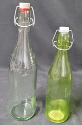 Vintage Glass Bottle With Wire Bale Clamp Lid