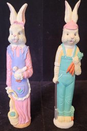 Boy And Girl Easter Bunny Statues