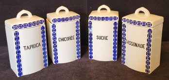 Set Of Four Vintage French Storage Jars