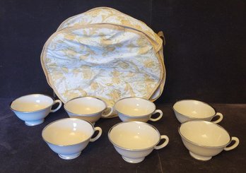 Lenox Tea Cups And A Case To Carry Them In
