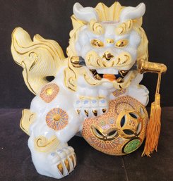VTG Ceramic Kutani Foo Dog Guardian Lion Statue