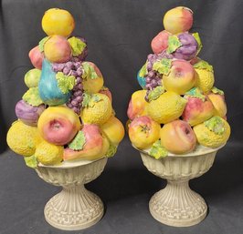 2 Hand Painted Ceramic Fruit Bowls