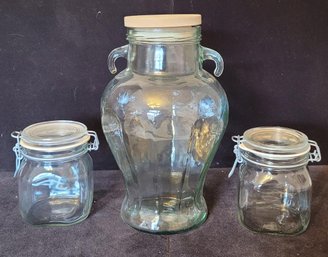Greek Olive Cookie Biscotti Jars And 2 Fida Glass Jars