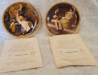 2 Norman Rockwell Plates