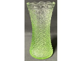 Unique Green And Clear Glass Vase
