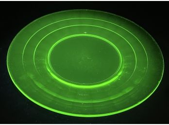 Vintage Anchor Hocking Block Optic Uranium Green Bread And Butter Plate