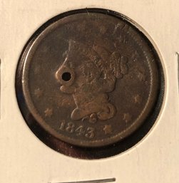 Damaged 1843 United States Large Cent