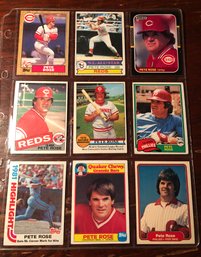 Pete Rose 9 Baseball Cards