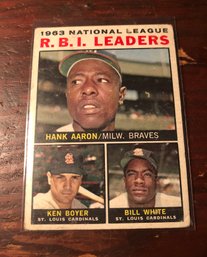 1964 Topps Hank Aaron Leaders Baseball Card