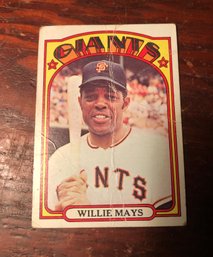 1972 Topps Baseball Willie Mays (heavily Creased)