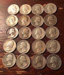 20 Washington Silver Quarters