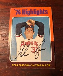 1975 Topps Nolan Ryan Baseball Card.
