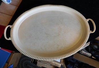 Large Oval Painted Metal Platter