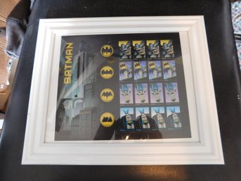 Batman 2014 Postage Forever Stamps Sheet In Frame