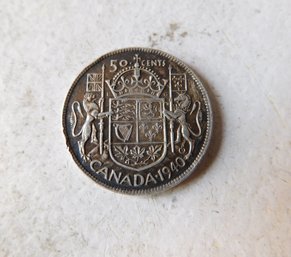 1940 Canada Fifty Cents Silver Coin .800