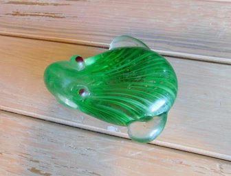 Glass Frog Paperweight
