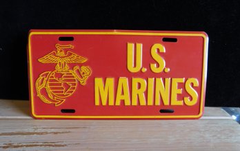 Marines Metal License Plate