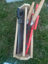 Gardening Tool Box With Misc. Items.