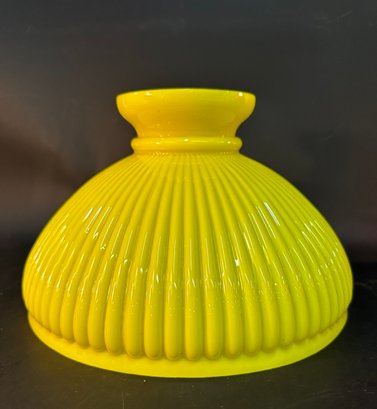 Antique Chrome Yellow Ribbed 14 Inch Shade