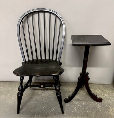 Vintage Windsor Chair W/ Victorian Stand