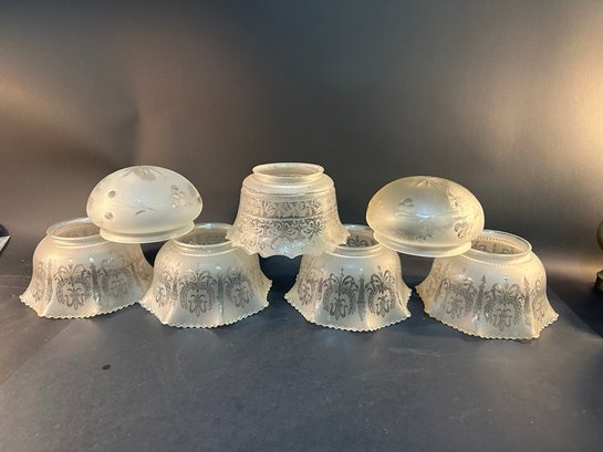 Antique Etched Glass  Shades