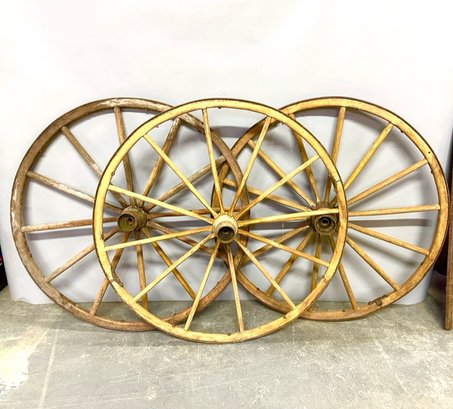 Group Of Antique Wagon Wheels