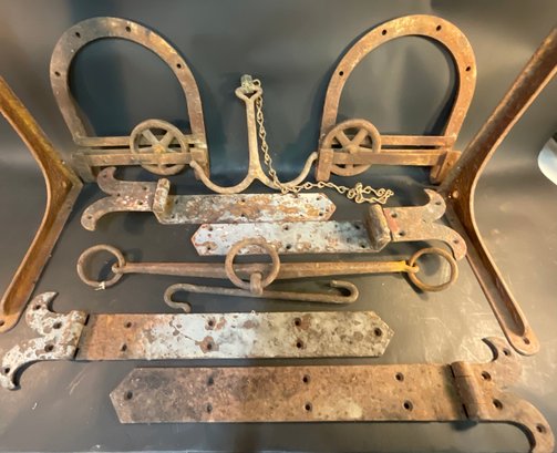 Group Of Barn Hinges And Hardware