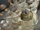 Group Of Antique Glass Oil Lamps