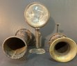 Antique Car Head Lamp W/ Two Horns