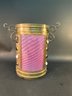 Antique Jeweled Frame Pink Swirl Glass Shade