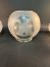 Antique Odd Fellows Etched Glass Shade W/ Two Others