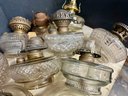 Group Of Antique Glass Oil Lamps