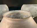 Three Antique Etched Glass Landscape Shades