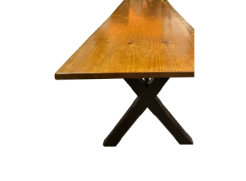 One Board Pine Top Trestle Table