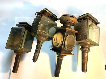 Group Of  Antique Vehicle Lanterns