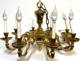 Large Fine Quality Solid Brass Eight Arm Chandelier
