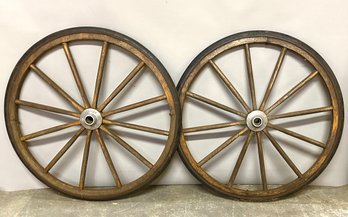 Pair Of Antique Wagon Wheels 32 Inches