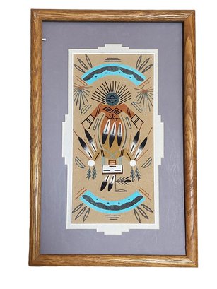 Navajo Sand Painting Handmade Art Signed