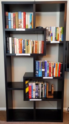 Lot- Modern Bookcase, Books, Bookends