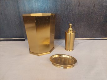 Brass Tone Bathroom Set