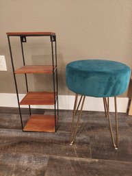 Green Stool And Storage Rack