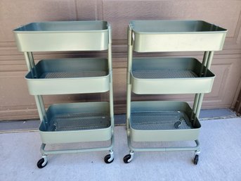 2 Storage Bins On Casters