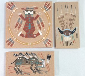 Navajo Sand Painting Holy Man 3 Pcs