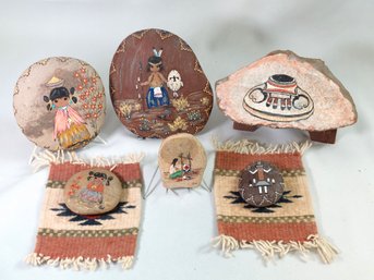 Native American Hand Painted Artisanal Rock Medium