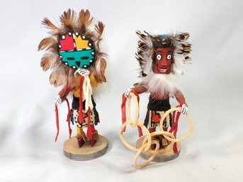 Kachina Hoop Dancer And Sunface Both Signed RB Walthall