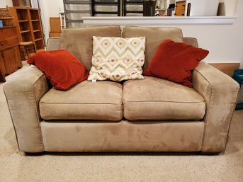 Microfiber Padded Love Seat And Pillows