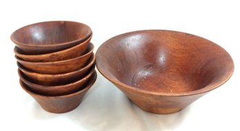 Vintage Wooden Bowls Walnut