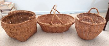 3 Vintage Woven Baskets