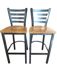 Grand Rapids Chair Co. Steel Wood Bar Stools 2