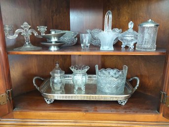 Brilliant Cut And Other Serving Ware 2 Shelves